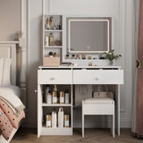 ZNTS Fashion Vanity Desk with Mirror and Lights for Makeup, Vanity Mirror with Lights and Table Set with W509P144326