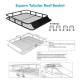 ZNTS 48" x 40" Universal Roof Rack Car Top Cargo Basket Black 66633299