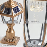 ZNTS Retro gold Solar Column Headlights With Dimmable LED W1340133341