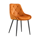 ZNTS Modern Orange Velvet Dining Chairs , Fabric Accent Upholstered Chairs Side Chair with Black Legs for W21068146