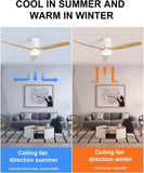 ZNTS 52 Inch Indoor Flush Mount Ceiling Fan with LED Light and Remote Control W934P152310