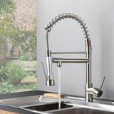 ZNTS Kitchen Faucet with Pull Down Sprayer Brushed Nickel Stainless Steel Single Handle Kitchen Sink W1932P156130