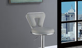 ZNTS Adjustable Bar stool Gas lift Chair Gray Faux Leather Chrome Base metal frame Modern Stylish Set of HS00F1643-ID-AHD