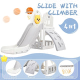 ZNTS Toddler Climber and Slide Set 4 in 1, Kids Playground Climber Freestanding Slide Playset with PP304158AAE