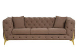 ZNTS Contempo Modern Style Buckle Fabric Sofa Made with Wood in Brown B009139145