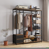 ZNTS Independent wardrobe manager, clothes rack, multiple storage racks and non-woven drawer, bedroom 60228130