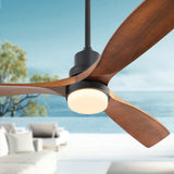 ZNTS 52 Inch Ceiling Fan Light With 6 Speed Remote Reversible Energy-saving DC Motor KBS-5247-DC