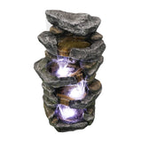 ZNTS 40inches High Stacked Simulated Rock Water Fountain with LED Lights 50587180