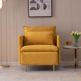 ZNTS Modern fabric accent armchair,upholstered single sofa chair,Yellow Cotton Linen-30.7'' W24757837
