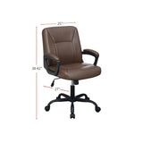ZNTS Adjustable Height Office Chair with Padded Armrests, Brown SR011681