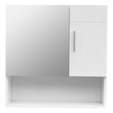 ZNTS White MDF Spray Paint One Mirror Door One Wooden Door Bathroom Sink Cabinet 27437106