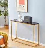 ZNTS Console Tables for Entryway, Faux Marble Sofa Tables, Entryway Table for Living Room, Gold Entrance 82035187