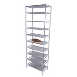 ZNTS Simple Assembly 10 Tiers Non-woven Fabric Shoe Rack Gray 15007033