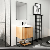 ZNTS 24 Inch Freestanding Bathroom Vanity With Resin Basin,24x18, W99981917