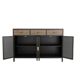 ZNTS 48" Wide 4 Doors Modern Sideboard with 3 Top Drawers, Freestanding Sideboard Storage Cabinet W75741394