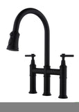 ZNTS Bridge Kitchen Faucet with Pull-Down Sprayhead in Spot W92850236