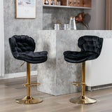 ZNTS A&A Furniture,Swivel Bar Stools Set of 2, Velvet Counter Height Adjustable Barstools, Dining Bar W114364646