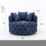 ZNTS Modern Akili swivel accent chair barrel chair for hotel living room / Modern leisure chair Navy W39527141