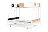 ZNTS Metal Twin over Full Bunk Bed with Trundle/ Heavy-duty Sturdy Metal/ Noise Reduced/ Safety W42752429