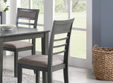 ZNTS Antique Grey Finish Dinette 5pc Set Kitchen Breakfast Table w wooden Top Cushion Seats Chairs B01146597