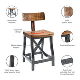 ZNTS Counter Stool with Back B03548279