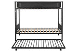 ZNTS Metal Twin over twin bunk bed with Trundle/ Sturdy Metal Frame/ Noise-Free Wood Slats/ Comfortable W42773231