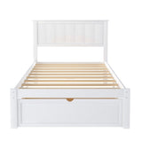 ZNTS Twin Size Platform Bed with Under-bed Drawer, White WF196529AAK