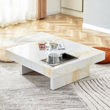 ZNTS A modern and practical coffee table with imitation marble patterns, made MDF material. The fusion W1151119881