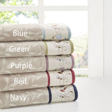 ZNTS Embroidered Cotton Jacquard 6 Piece Towel Set B03598776