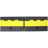 ZNTS Cable Protector Ramp, 2 Channels Speed Bump Hump, Rubber Modular Speed Bump Rated 11000 LBS Load W465121322