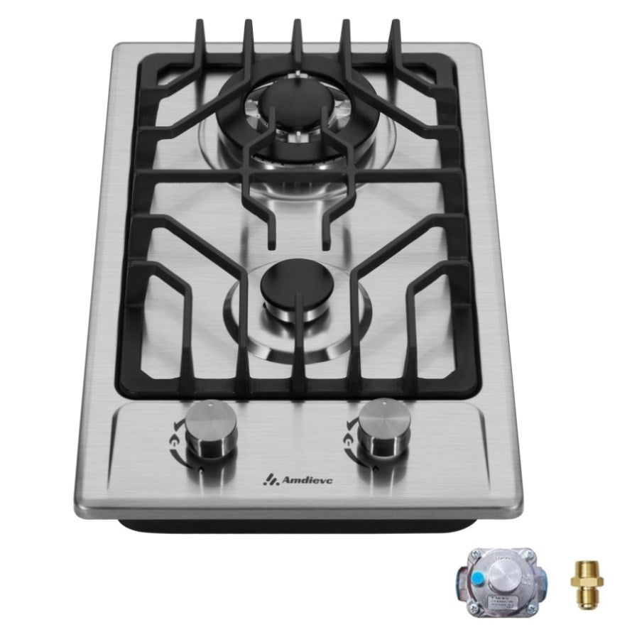 New Electric Radiant Cooktop 2 Burner Electric Stove Top Knob Control 110V  2200W