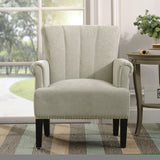 ZNTS Accent Rivet Tufted Polyester Armchair ,Cream PP212520CAA