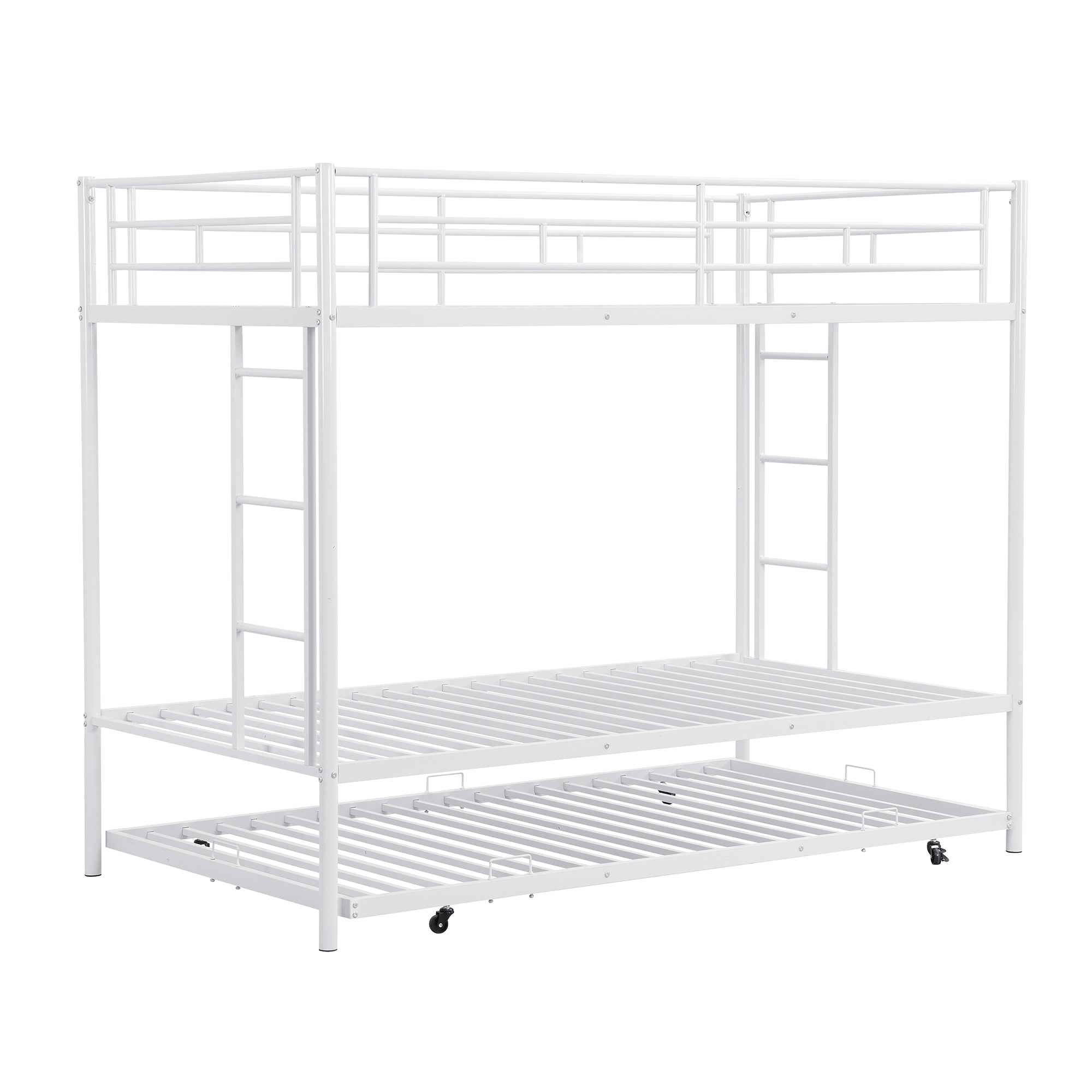 ZNTS Twin over Twin Bunk Bed with Trundle, White WF305833AAK