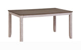 ZNTS Transitional Design Rectangular 1pc Dining Table Grayish White and Brown Finish Furniture B01160583
