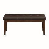 ZNTS Transitional Dining 1pc Wooden Bench Button-Tufted Seat Light Rustic Brown Finish B01176990