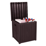 ZNTS 51gal 195L Outdoor Garden Plastic Storage Deck Box Chest Tools Cushions Toys Seat Waterproof 80213979