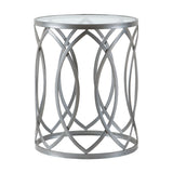 ZNTS Arlo Metal Eyelet Accent Table B03548157