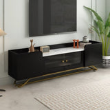 ZNTS ON-TREND Sleek Design TV Stand with Fluted Glass, Contemporary Entertainment Center for TVs Up to WF314501AAB