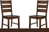 ZNTS Walnut Finish Solid wood Industrial Style Kitchen Set of 2 Dining Chairs Slat Back Chairs B01178727