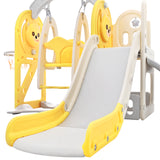 ZNTS Toddler Slide and Swing Set 5 in 1, Kids Playground Climber Slide Playset with Basketball Hoop PP304159AAL