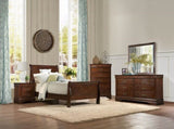 ZNTS Traditional Design Bedroom Furniture 1pc Chest of 5x Drawers Brown Cherry Finish Antique Drop B01165028