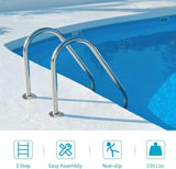 ZNTS Swimming Pool Ladder, Stainless Steel Pool Steps for Inground Pools, 3 Step Non-Slip Treads Pool 02659908