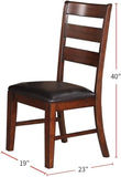 ZNTS Antique Walnut Finish Solid Wood Set of 2pc Chairs Dining Chair Ladder Back Cushion Seats HSESF00F1283