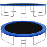 ZNTS 12FT Round Trampoline with Safety Enclosure Net & Ladder, Spring Cover Padding, JSL-TP-12