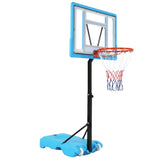 ZNTS PVC Transparent Board Basket Frame Adjustable 115-135cm Poolside Basketball Hoop Blue 06950291
