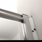 ZNTS Shower Door 60" W x 72"H Single Sliding Bypass Shower Enclosure,Brushed Nickel W124366437
