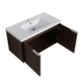 ZNTS Modern Design 36 Inch Float Mounting Bathroom Vanity With Sink Soft Close Door,2 W99952552