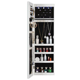 ZNTS Full Mirror Fashion Simple Jewelry Storage Cabinet With Led Light Can Be Hung On The Door Or Wall W40750195