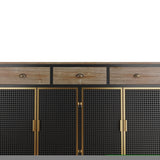 ZNTS 48" Wide 4 Doors Modern Sideboard with 3 Top Drawers, Freestanding Sideboard Storage Cabinet W75741394