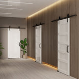 ZNTS CRAZY ELF 30" x 80" Five Grid Real Primed Door Slab, DIY Panel Door, Modern Interior Barn Door, W936104297